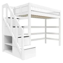 Lifetime Hochbett Breeze mit Treppe und Deluxe Lattenrost lackiert^Lifetime Kidsrooms Outlet