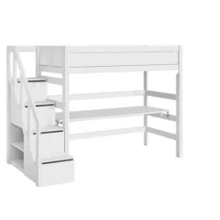 Lifetime Hochbett mit Treppe und Rollboden lackiert^Lifetime Kidsrooms