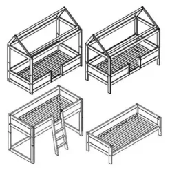 Lifetime 4in1 Hausbett mit Deluxe Lattenrost lackiert 486111-10^Lifetime Kidsrooms Sale
