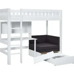 Lifetime Norden Hochbett 90x200cm mit Rollboden, Schreibtisch, Regal und Sofabett 68401-10^Lifetime Kidsrooms Hot