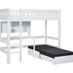 Lifetime Norden Hochbett 90x200cm mit Rollboden, Schreibtisch, Regal und Sofabett 68401-10^Lifetime Kidsrooms Hot