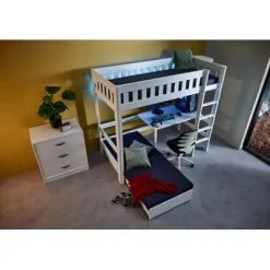 Lifetime Norden Hochbett 90x200cm mit Rollboden, Schreibtisch, Regal und Sofabett 68401-10^Lifetime Kidsrooms Hot