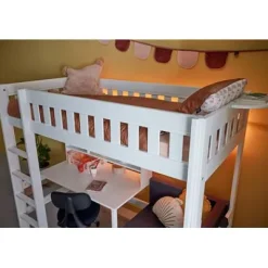 Lifetime Norden Hochbett 90x200cm mit Rollboden, Schreibtisch, Regal und Sofabett 68401-10^Lifetime Kidsrooms Hot