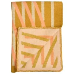 BISLETT Lammwolldecke 130x200cm Peach & pistachio 5151^Roros Tweed Clearance
