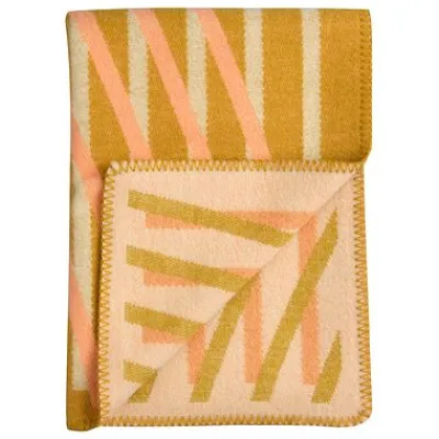 BISLETT Lammwolldecke 130x200cm Peach & pistachio 5151^Roros Tweed Clearance