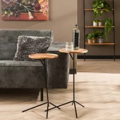 Beistelltisch 2er Set erhöhte Kante Akazie massiv Sale^Rubjerg Design Hot