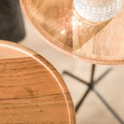 Beistelltisch 2er Set erhöhte Kante Akazie massiv Sale^Rubjerg Design Hot