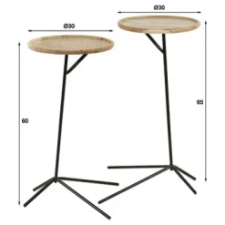 Beistelltisch 2er Set erhöhte Kante Akazie massiv Sale^Rubjerg Design Hot