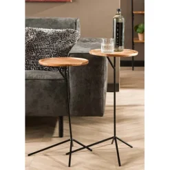 Beistelltisch 2er Set erhöhte Kante Akazie massiv Sale^Rubjerg Design Hot