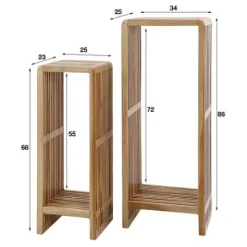 Blumentisch Rib 2er Set verwittertes holz^Rubjerg Design Sale