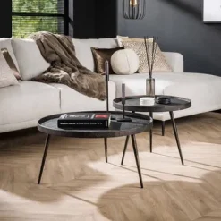 Couchtisch 2er Set rund Metalldesign^Rubjerg Design New