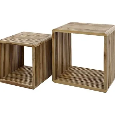 Couchtisch Rib 2er Set verwittertes holz^Rubjerg Design Outlet