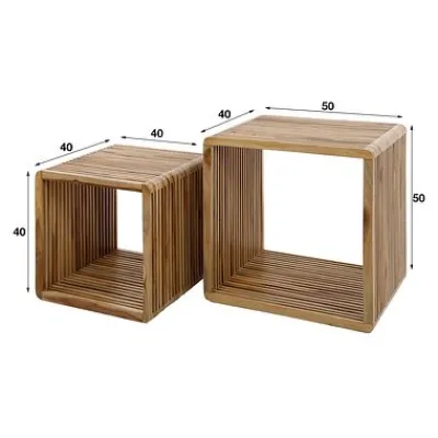 Couchtisch Rib 2er Set verwittertes holz^Rubjerg Design Outlet