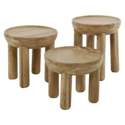 Couchtisch 3er Set Akazie massiv natur^Rubjerg Design Best