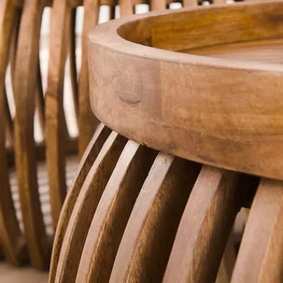 Couchtisch 2er Set Tweak Curve Ø80/Ø60cm Mangoholz massiv^Rubjerg Design Online