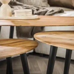 Couchtisch Organisch 3er Set Akazie massiv^Rubjerg Design Best