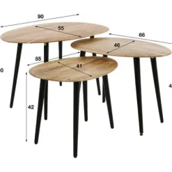 Couchtisch Organisch 3er Set Akazie massiv^Rubjerg Design Best