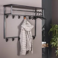 Garderobe Yucon hoch 12 Haken mit Hutablage Akazie massiv^Rubjerg Design Hot