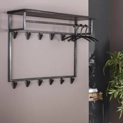Garderobe Yucon hoch 12 Haken mit Hutablage Akazie massiv^Rubjerg Design Hot