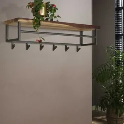 Garderobe Daytona 6 Haken mit Hutablage Nussbaum massiv^Rubjerg Design Online