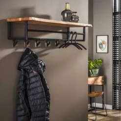 Garderobe Edge 6 Haken mit Hutablage Akazie massiv^Rubjerg Design