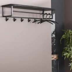 Garderobe Yucon 6 Haken mit Hutablage Akazie massiv^Rubjerg Design Best