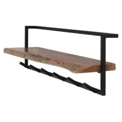 Garderobe Edge 2 mit 6 Haken Metall/Akazie massiv^Rubjerg Design Online