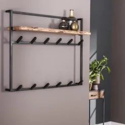 Garderobe Air Solid 12 Haken und Hutablage Akazie massiv^Rubjerg Design Clearance
