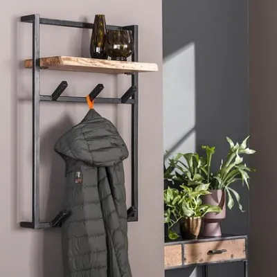 Garderobe Air Solid Hoch 6 Haken mit Hutablage Akazie massiv^Rubjerg Design Outlet