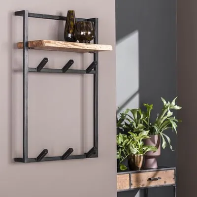 Garderobe Air Solid Hoch 6 Haken mit Hutablage Akazie massiv^Rubjerg Design Outlet