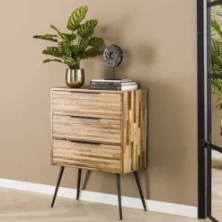 Kommode Teca Strip mit 3 Schubladen Teakholz^Rubjerg Design Discount