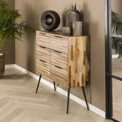 Kommode Teca Strip mit 6 Schubladen Teakholz^Rubjerg Design Discount