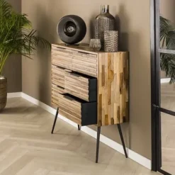 Kommode Teca Strip mit 6 Schubladen Teakholz^Rubjerg Design Discount