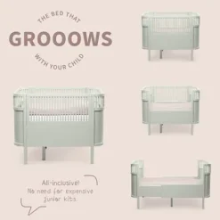 Baby- & Juniorbett mist green FSC™^Sebra Hot