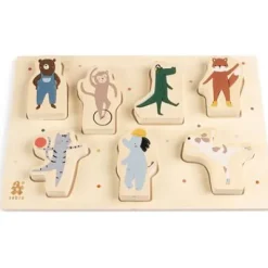 Kräftiges Puzzle aus Holz Toes/Builders^Sebra