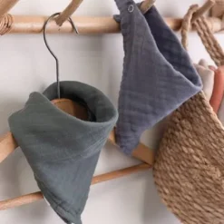 Sabberlätzchen 2er Set Musselin blau/grün^Sebra Sale
