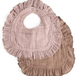 Sabberlätzchen 2er Set Musselin rose/braun^Sebra Clearance