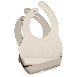Silikon Lätzchen-Set Fanto jetty beige^Sebra Clearance