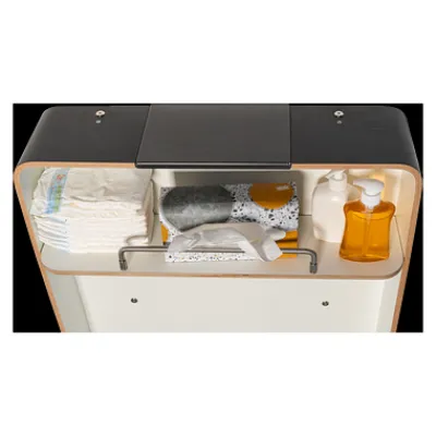 KAWAmaxi Wickeltisch modern design Edelstahl/Eiche Dekor/anthrazit^Timkid Sale