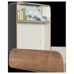 KAWAmidi Wickeltisch modern and slim Edelstahl/Eiche Dekor/anthrazit^Timkid Best