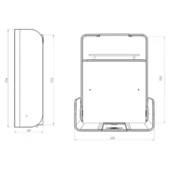 KAWAmidi Wickeltisch modern and slim Edelstahl/Eiche Dekor/anthrazit^Timkid Best