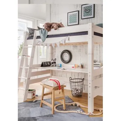 Hochbett 90 x 200 cm Kiefer lasiert 1072-30^Tobykids New